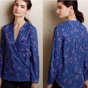 Anthropologie Maeve Eva Wrap Blouse
